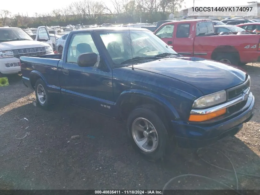 2000 Chevrolet S-10 Ls VIN: 1GCCS1446YK174097 Lot: 40835411