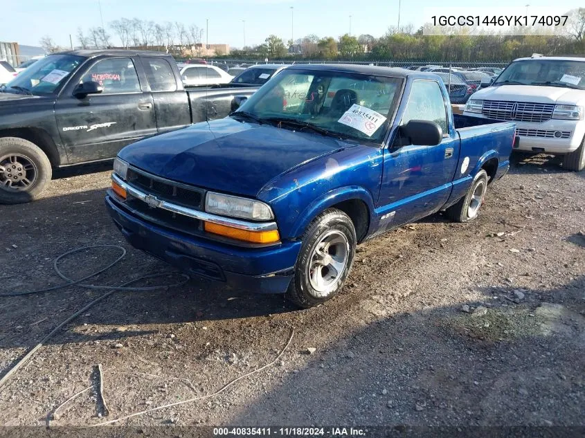 2000 Chevrolet S-10 Ls VIN: 1GCCS1446YK174097 Lot: 40835411