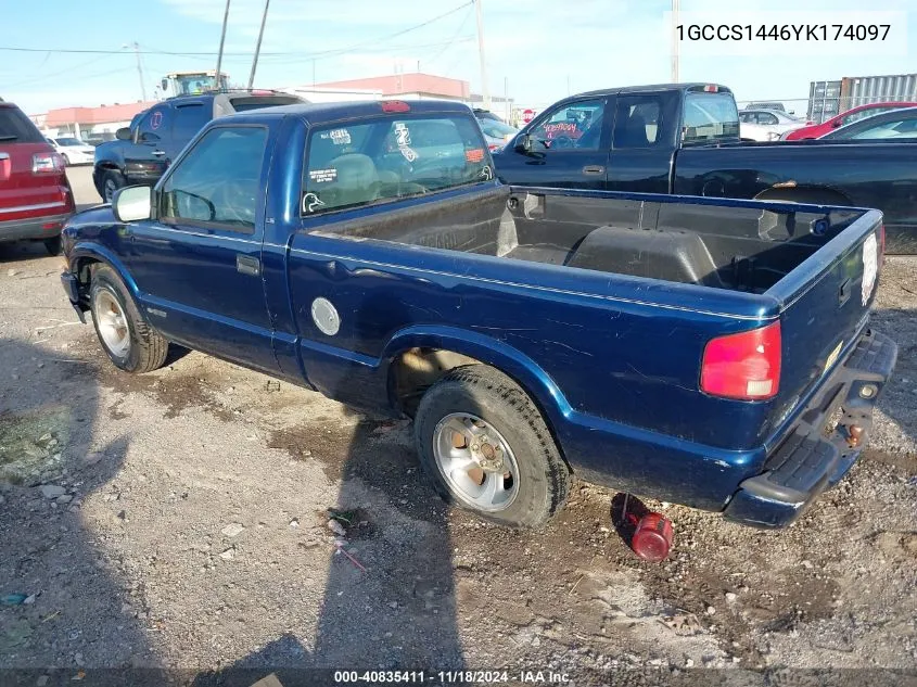 2000 Chevrolet S-10 Ls VIN: 1GCCS1446YK174097 Lot: 40835411