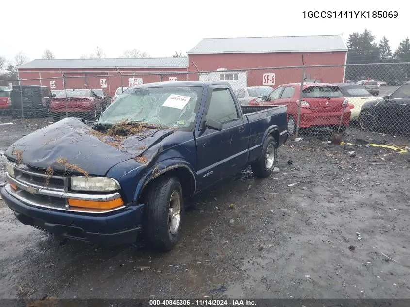 2000 Chevrolet S-10 Ls VIN: 1GCCS1441YK185069 Lot: 40845306