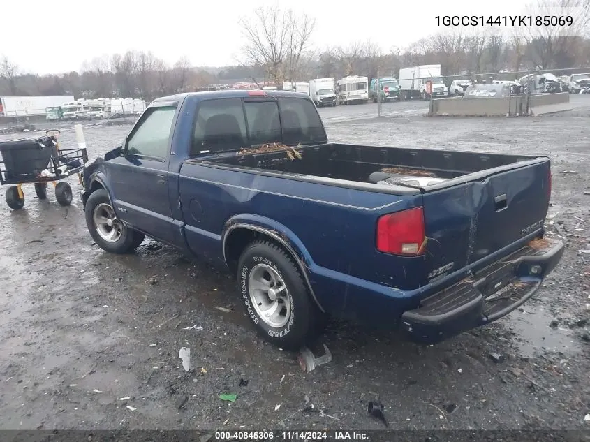 2000 Chevrolet S-10 Ls VIN: 1GCCS1441YK185069 Lot: 40845306