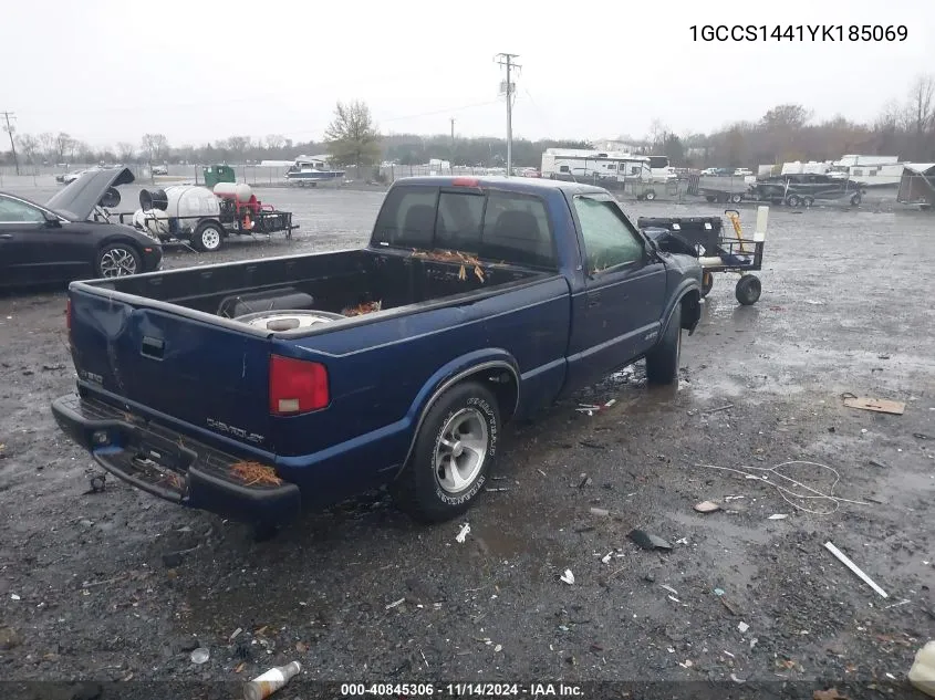 2000 Chevrolet S-10 Ls VIN: 1GCCS1441YK185069 Lot: 40845306