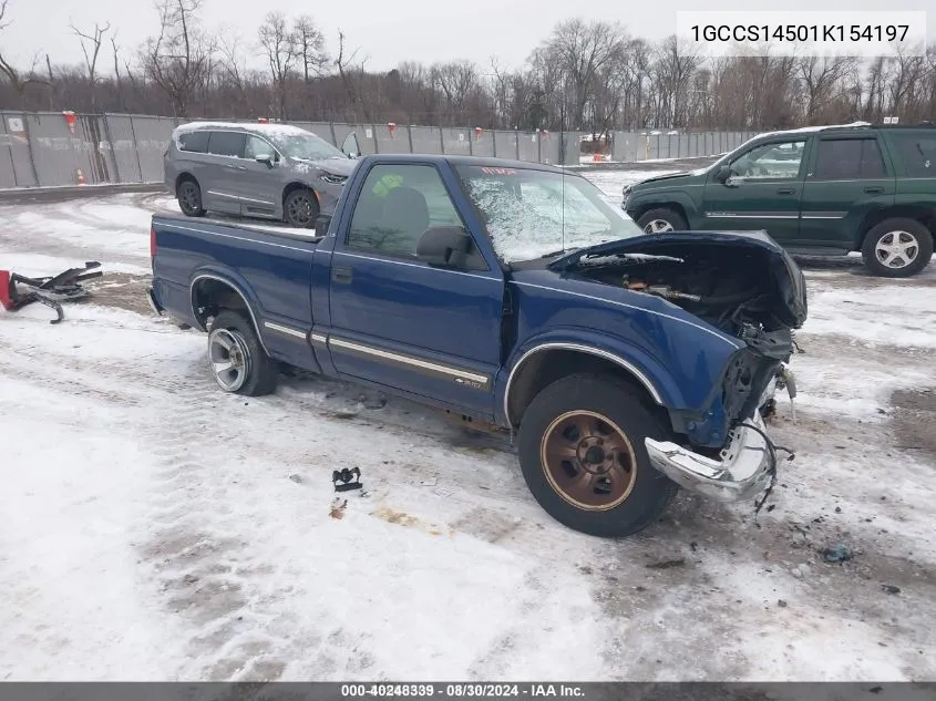 2001 Chevrolet S-10 Ls VIN: 1GCCS14501K154197 Lot: 40248339