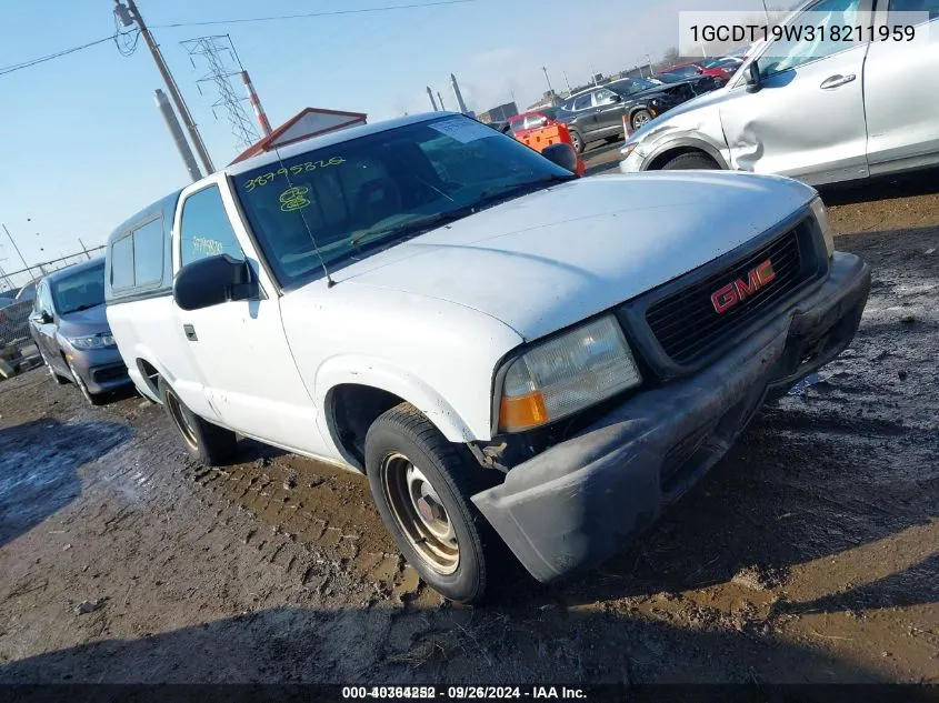 2001 Chevrolet S-10 Ls VIN: 1GCDT19W318211959 Lot: 40364252