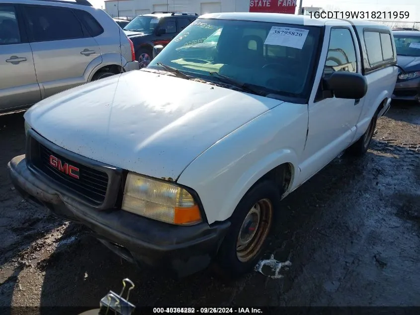 2001 Chevrolet S-10 Ls VIN: 1GCDT19W318211959 Lot: 40364252