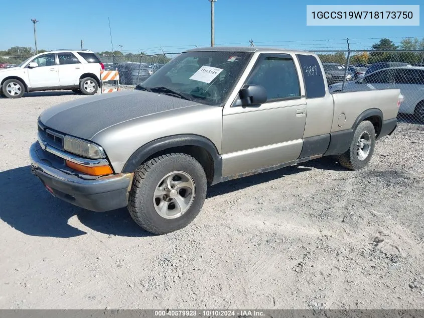 2001 Chevrolet S-10 Ls VIN: 1GCCS19W718173750 Lot: 40579928