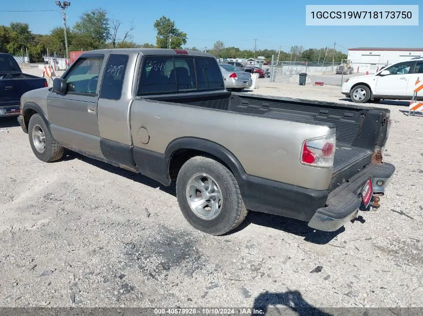 2001 Chevrolet S-10 Ls VIN: 1GCCS19W718173750 Lot: 40579928