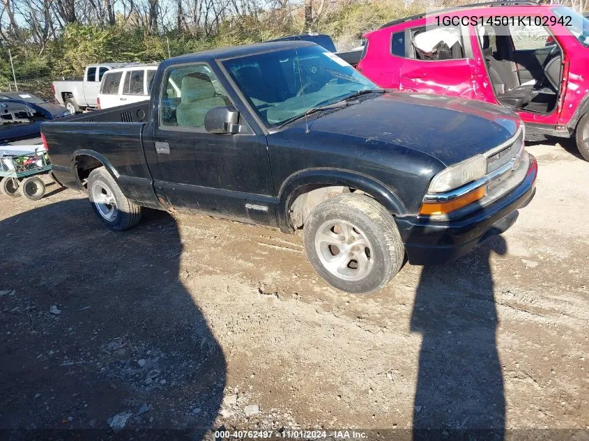 2001 Chevrolet S-10 Ls VIN: 1GCCS14501K102942 Lot: 40762497