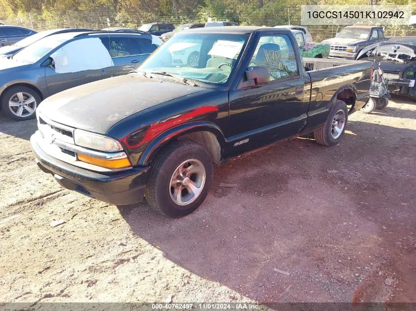 2001 Chevrolet S-10 Ls VIN: 1GCCS14501K102942 Lot: 40762497