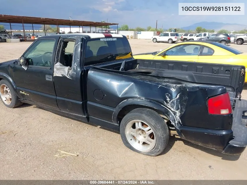 1GCCS19W928151122 2002 Chevrolet S-10 Ls