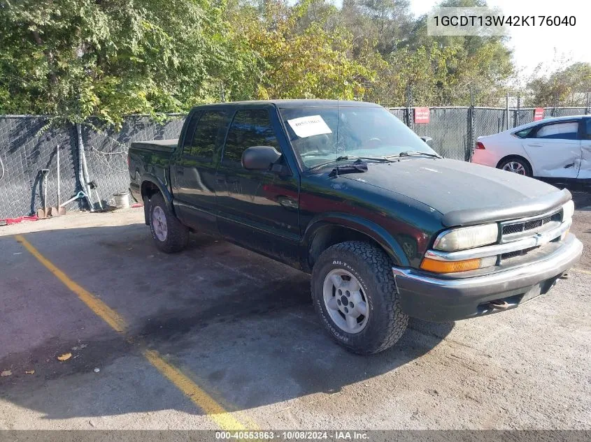 2002 Chevrolet S-10 Ls VIN: 1GCDT13W42K176040 Lot: 40553863