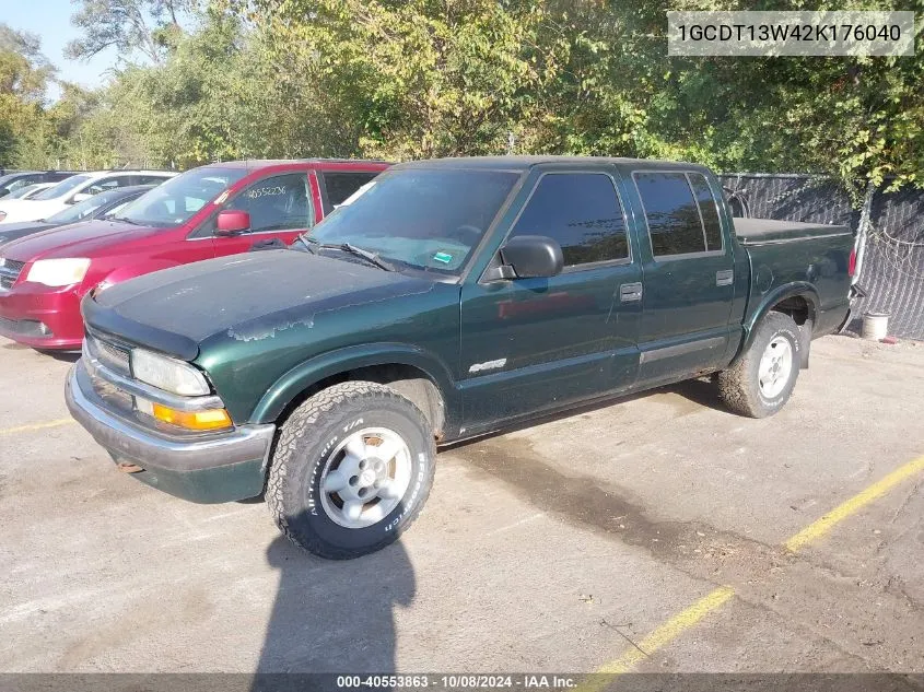 2002 Chevrolet S-10 Ls VIN: 1GCDT13W42K176040 Lot: 40553863