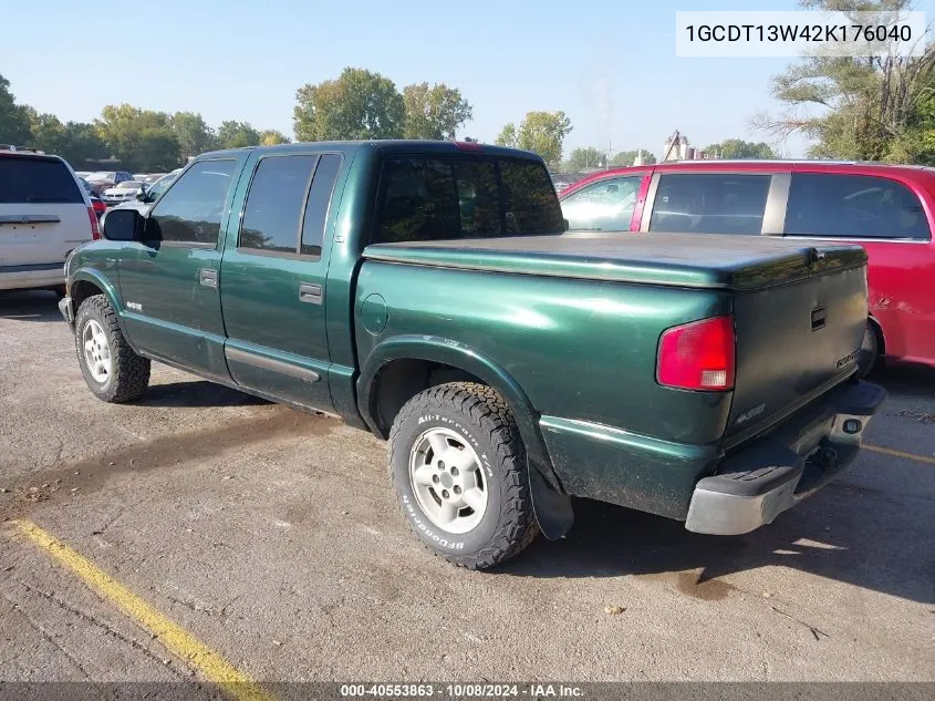 2002 Chevrolet S-10 Ls VIN: 1GCDT13W42K176040 Lot: 40553863