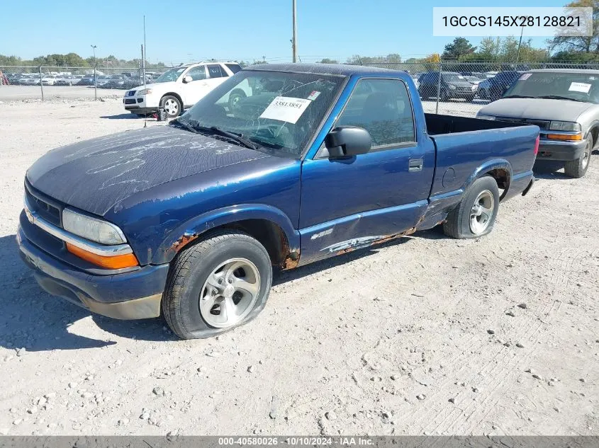 2002 Chevrolet S-10 Ls VIN: 1GCCS145X28128821 Lot: 40580026