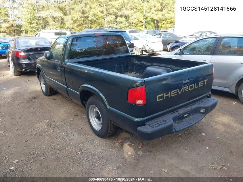 2002 Chevrolet S-10 VIN: 1GCCS145128141666 Lot: 40690476