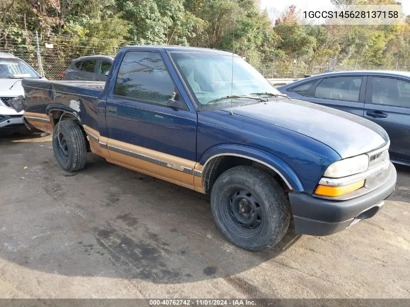 2002 Chevrolet S-10 VIN: 1GCCS145628137158 Lot: 40762742