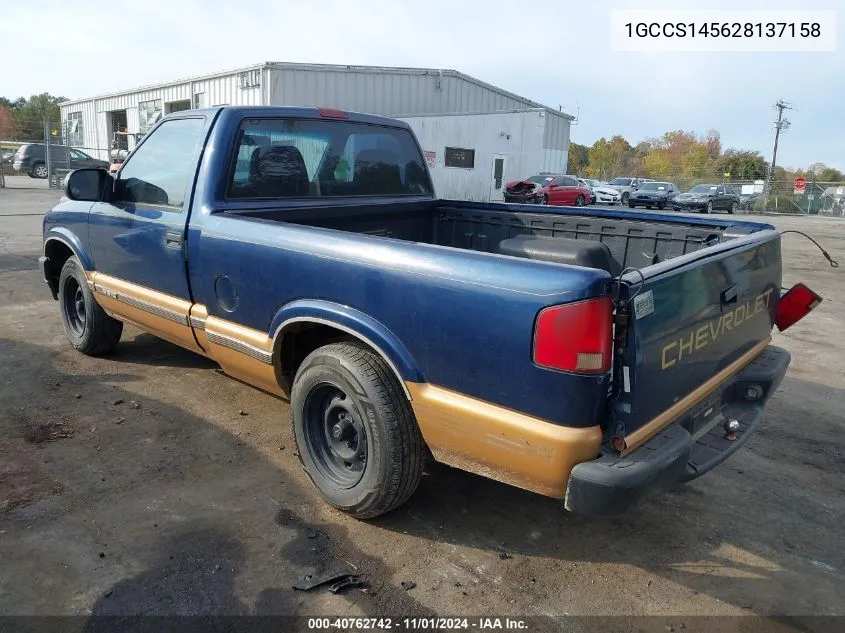 2002 Chevrolet S-10 VIN: 1GCCS145628137158 Lot: 40762742