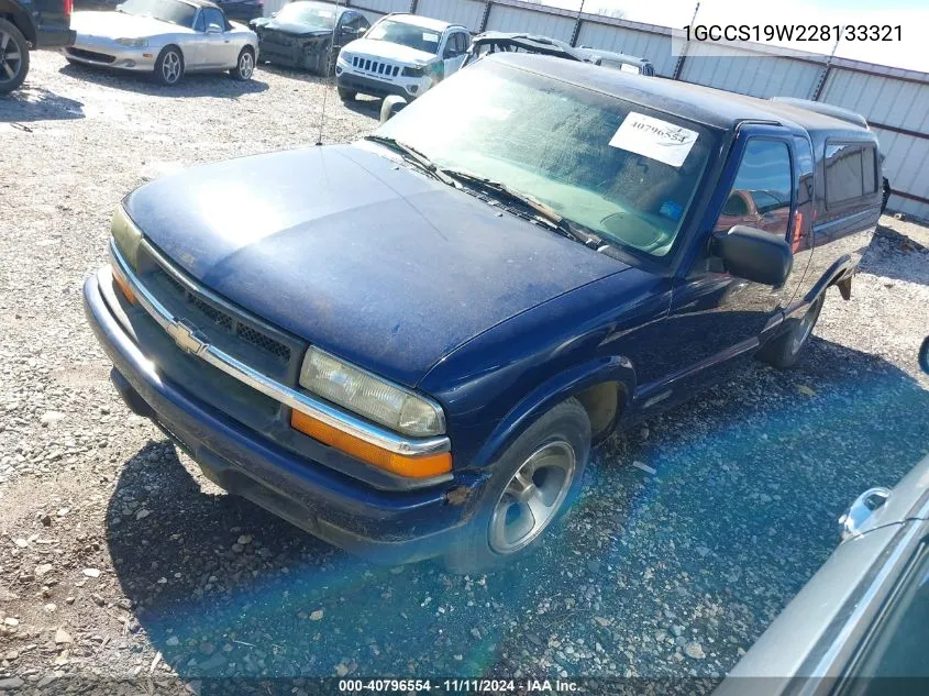 2002 Chevrolet S-10 Ls VIN: 1GCCS19W228133321 Lot: 40796554