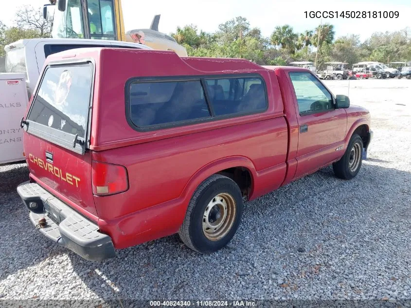 2002 Chevrolet S-10 VIN: 1GCCS145028181009 Lot: 40824340