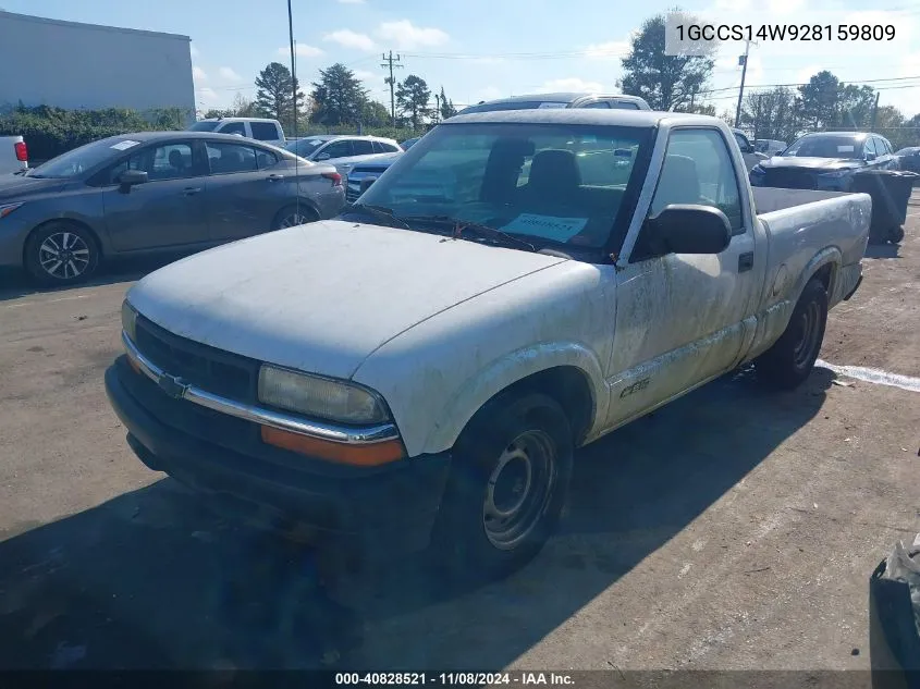 2002 Chevrolet S-10 VIN: 1GCCS14W928159809 Lot: 40828521