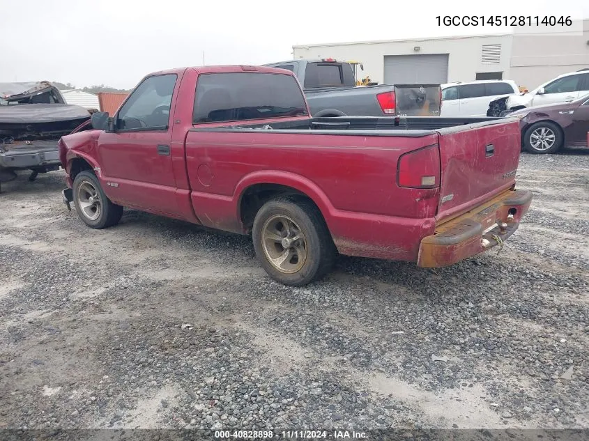 2002 Chevrolet S Truck Ls VIN: 1GCCS145128114046 Lot: 40828898