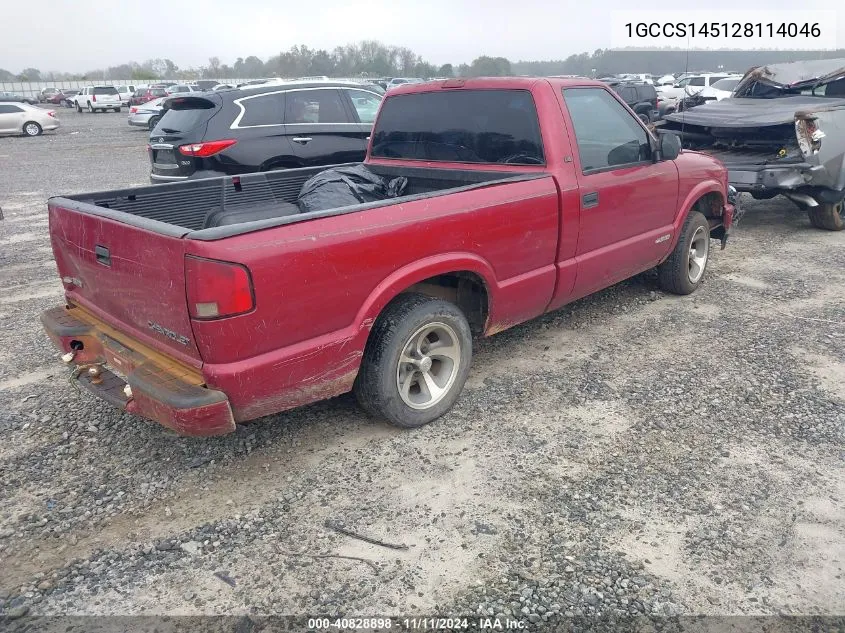 2002 Chevrolet S Truck Ls VIN: 1GCCS145128114046 Lot: 40828898