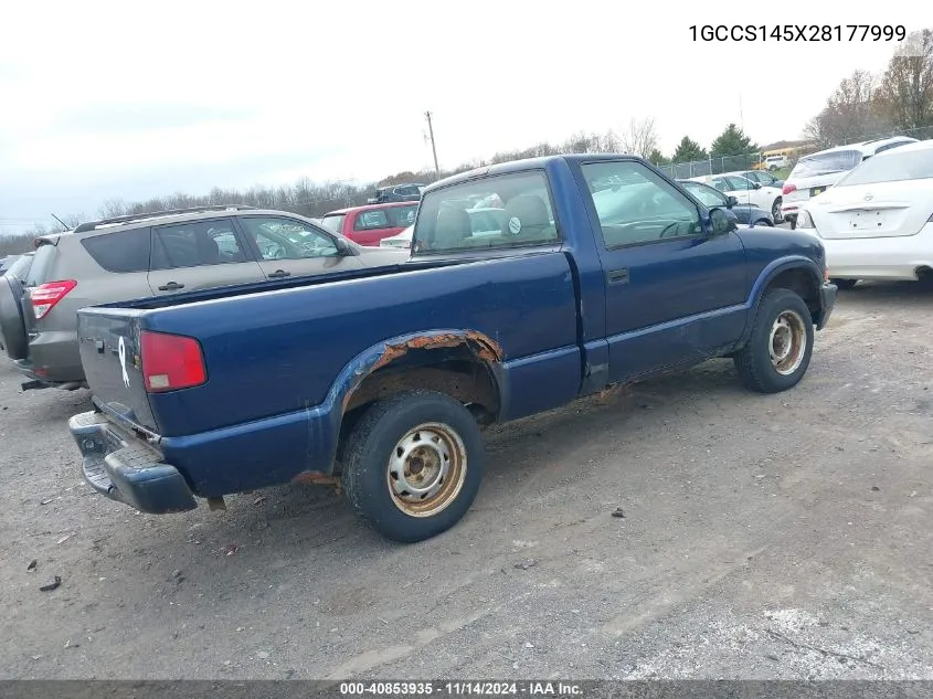 2002 Chevrolet S-10 VIN: 1GCCS145X28177999 Lot: 40853935