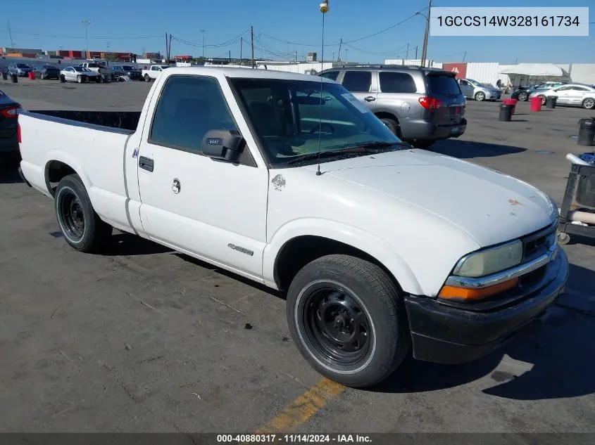 2002 Chevrolet S-10 VIN: 1GCCS14W328161734 Lot: 40880317