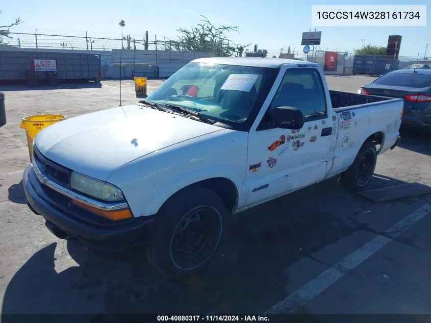 2002 Chevrolet S-10 VIN: 1GCCS14W328161734 Lot: 40880317