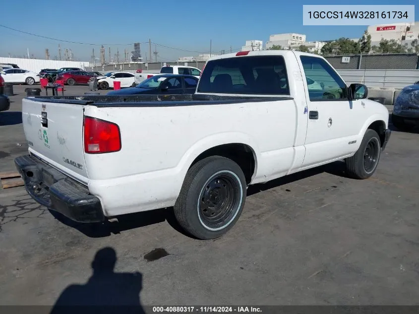 2002 Chevrolet S-10 VIN: 1GCCS14W328161734 Lot: 40880317