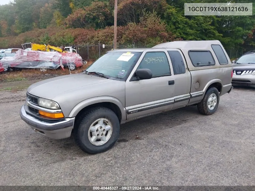 1GCDT19X638121636 2003 Chevrolet S-10 Ls