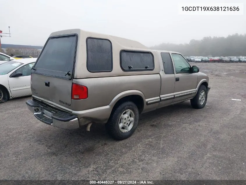 1GCDT19X638121636 2003 Chevrolet S-10 Ls