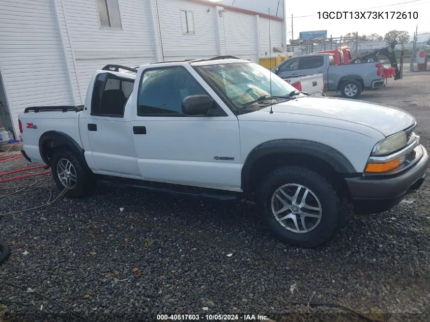 2003 Chevrolet S-10 Ls VIN: 1GCDT13X73K172610 Lot: 40517603