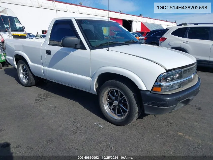 1GCCS14H438202598 2003 Chevrolet S-10