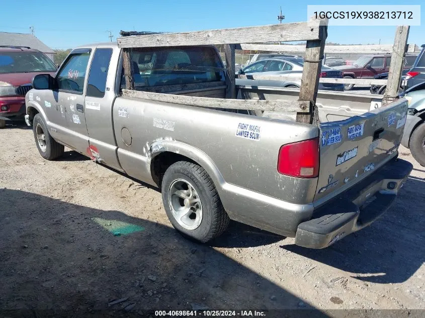 2003 Chevrolet S-10 Ls VIN: 1GCCS19X938213712 Lot: 40698641