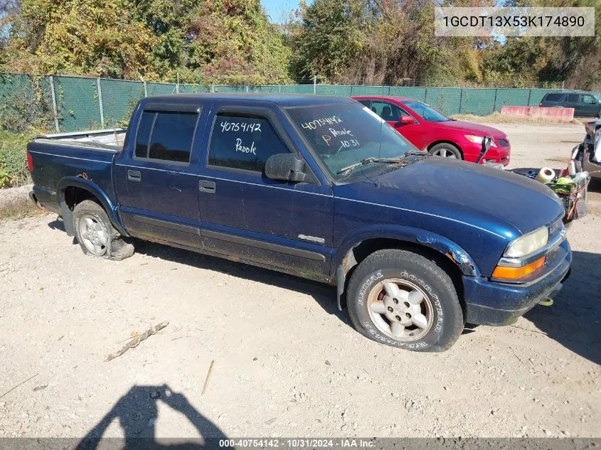 2003 Chevrolet S-10 Ls VIN: 1GCDT13X53K174890 Lot: 40754142