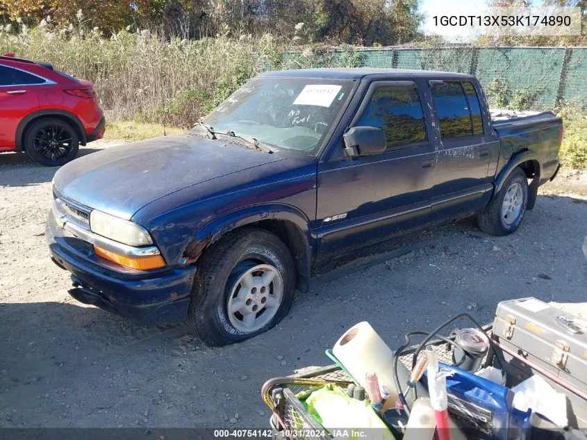 2003 Chevrolet S-10 Ls VIN: 1GCDT13X53K174890 Lot: 40754142