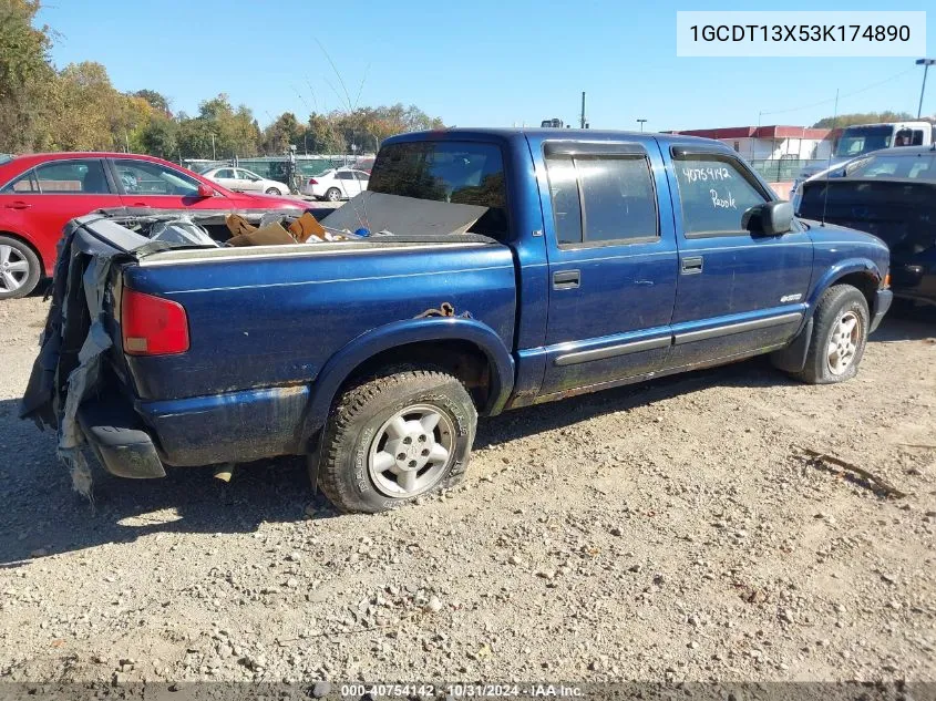 2003 Chevrolet S-10 Ls VIN: 1GCDT13X53K174890 Lot: 40754142