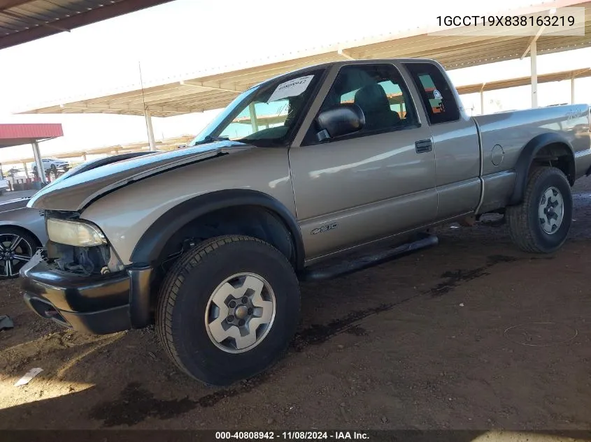 2003 Chevrolet S-10 Ls VIN: 1GCCT19X838163219 Lot: 40808942