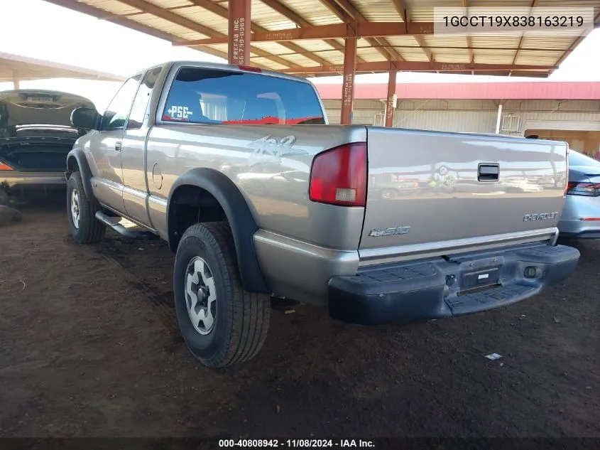 2003 Chevrolet S-10 Ls VIN: 1GCCT19X838163219 Lot: 40808942