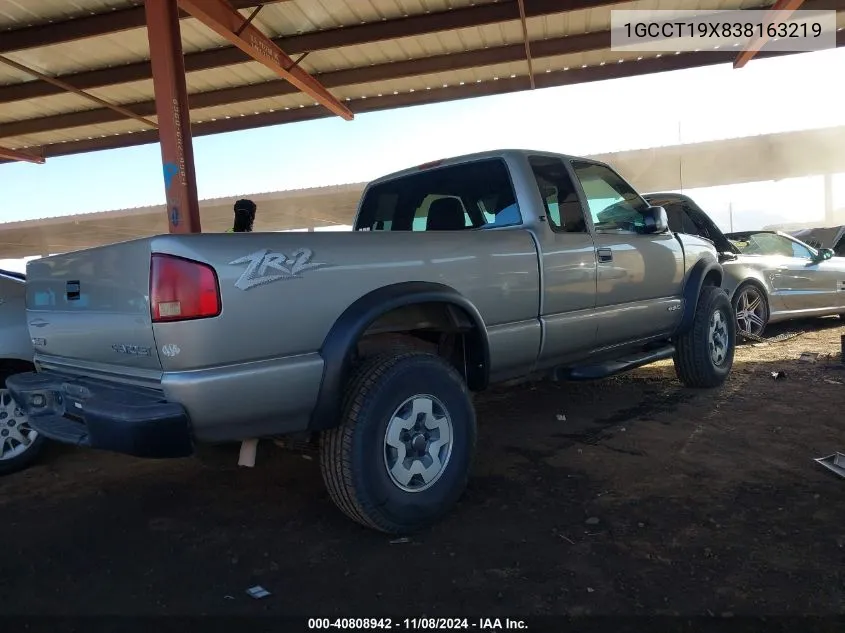 2003 Chevrolet S-10 Ls VIN: 1GCCT19X838163219 Lot: 40808942