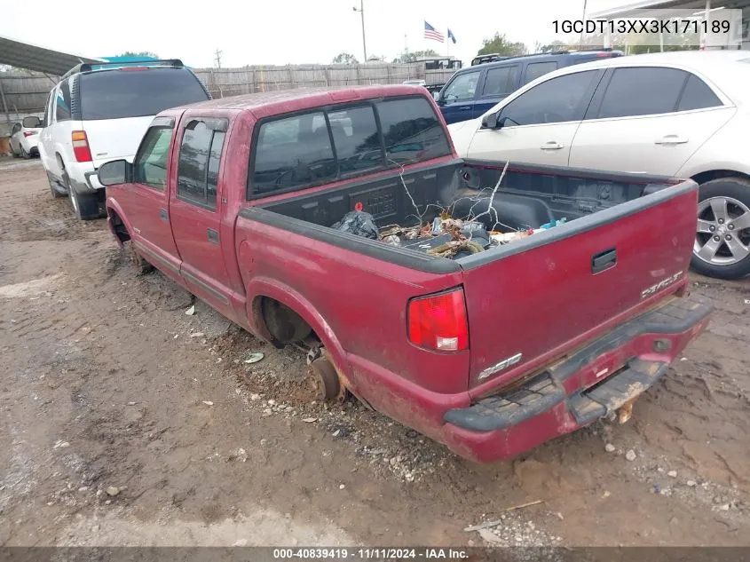 2003 Chevrolet S-10 Ls VIN: 1GCDT13XX3K171189 Lot: 40839419