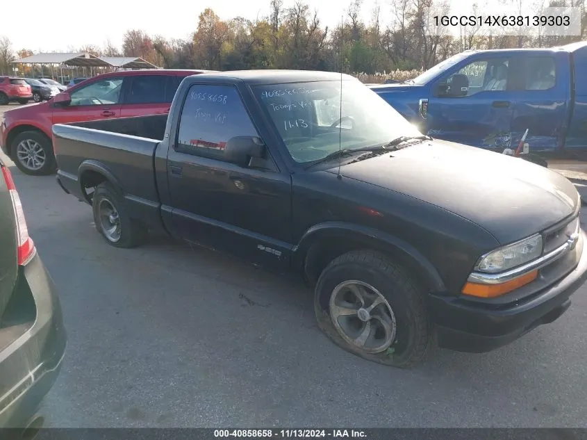 2003 Chevrolet S-10 Ls VIN: 1GCCS14X638139303 Lot: 40858658