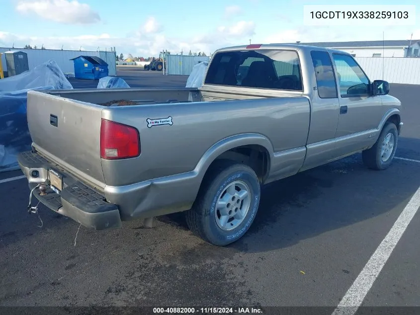 2003 Chevrolet S-10 Ls VIN: 1GCDT19X338259103 Lot: 40882000