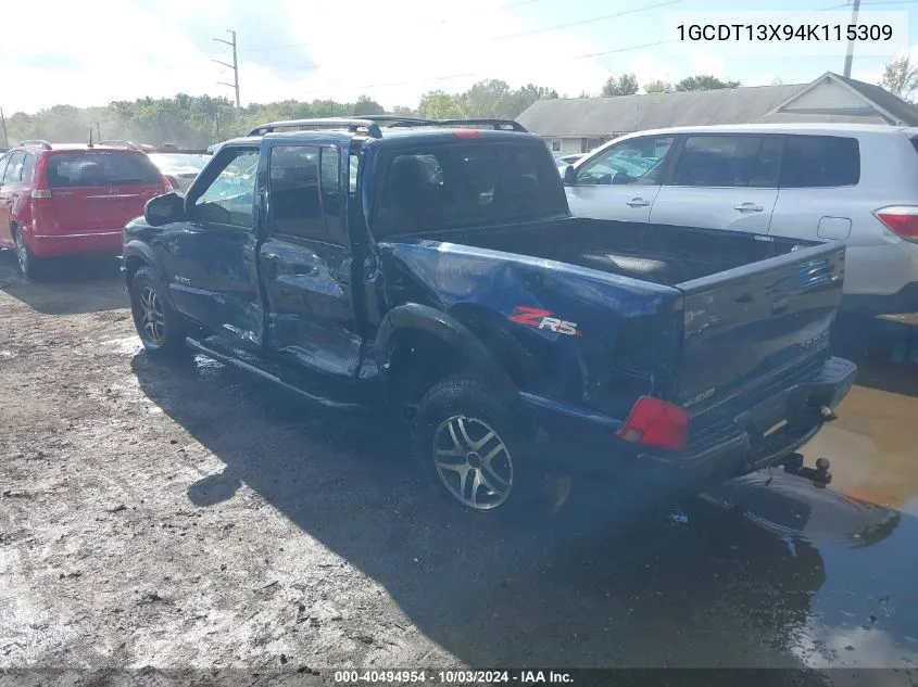 2004 Chevrolet S-10 Ls VIN: 1GCDT13X94K115309 Lot: 40494954