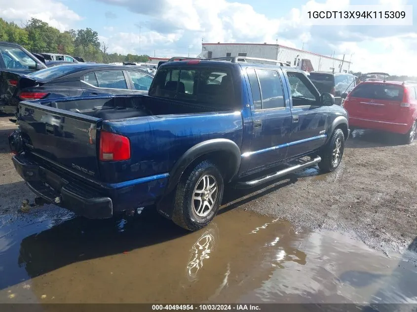 2004 Chevrolet S-10 Ls VIN: 1GCDT13X94K115309 Lot: 40494954