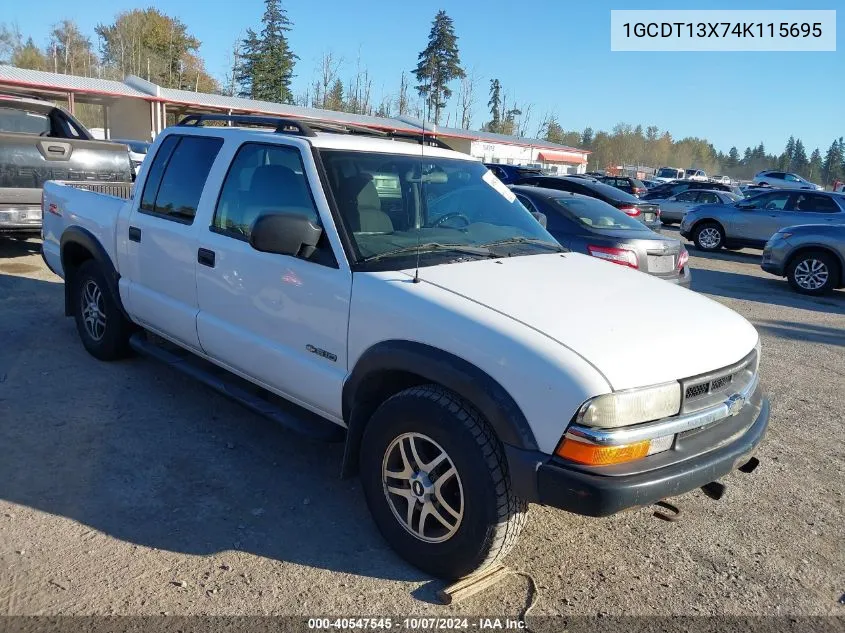 1GCDT13X74K115695 2004 Chevrolet S-10 Ls