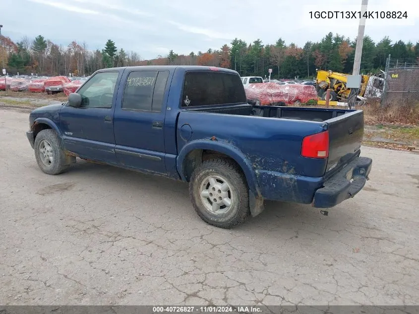 2004 Chevrolet S-10 Ls VIN: 1GCDT13X14K108824 Lot: 40726827