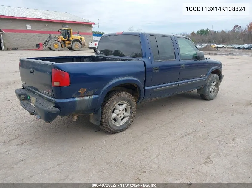 2004 Chevrolet S-10 Ls VIN: 1GCDT13X14K108824 Lot: 40726827