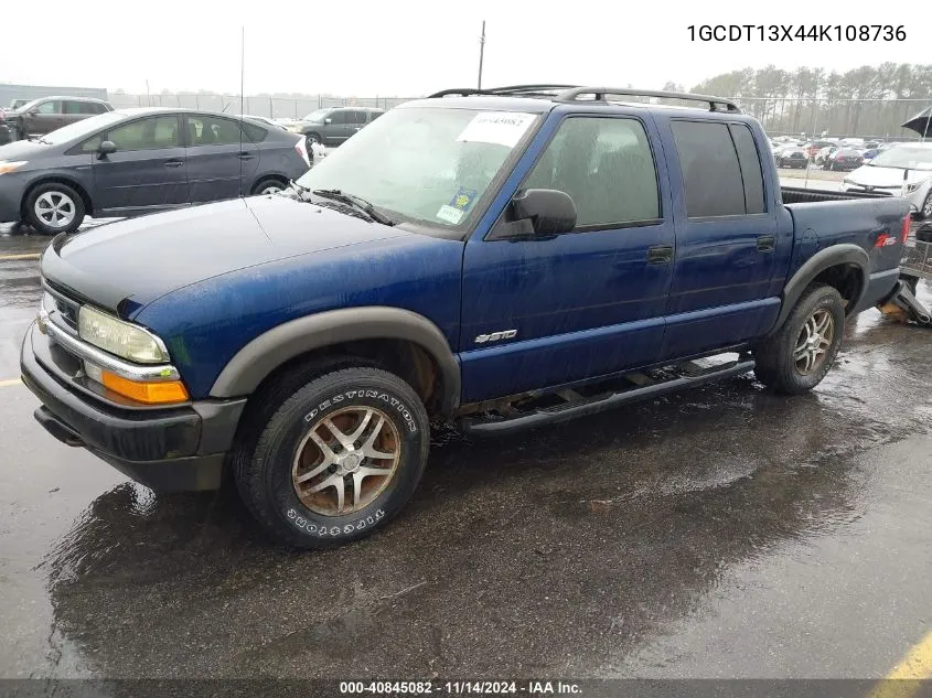 2004 Chevrolet S-10 Ls VIN: 1GCDT13X44K108736 Lot: 40845082